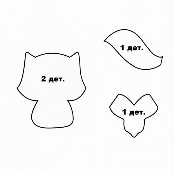 Выкройка игрушки из фетра Лисичка